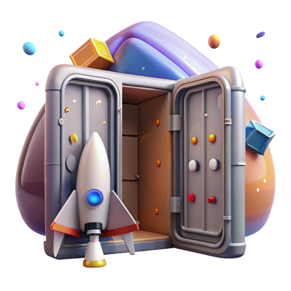 impressive artistic Space Shuttle Cargo Bay Doors Open Isolated on Transparent Background original png