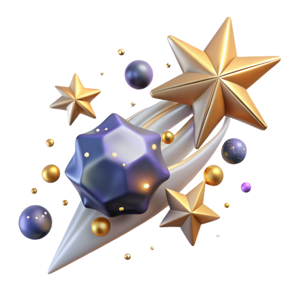 elegant minimalist Star Field with Meteor Streaks Transparent Background authentic png