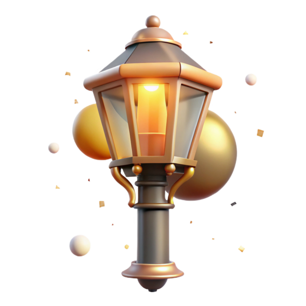 wonderful rustic Street Lamp Transparent Background with Warm Glow exclusive png