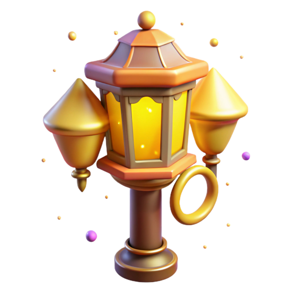 elegant contemporary Street Lamp Isolated with Warm Glow premium png