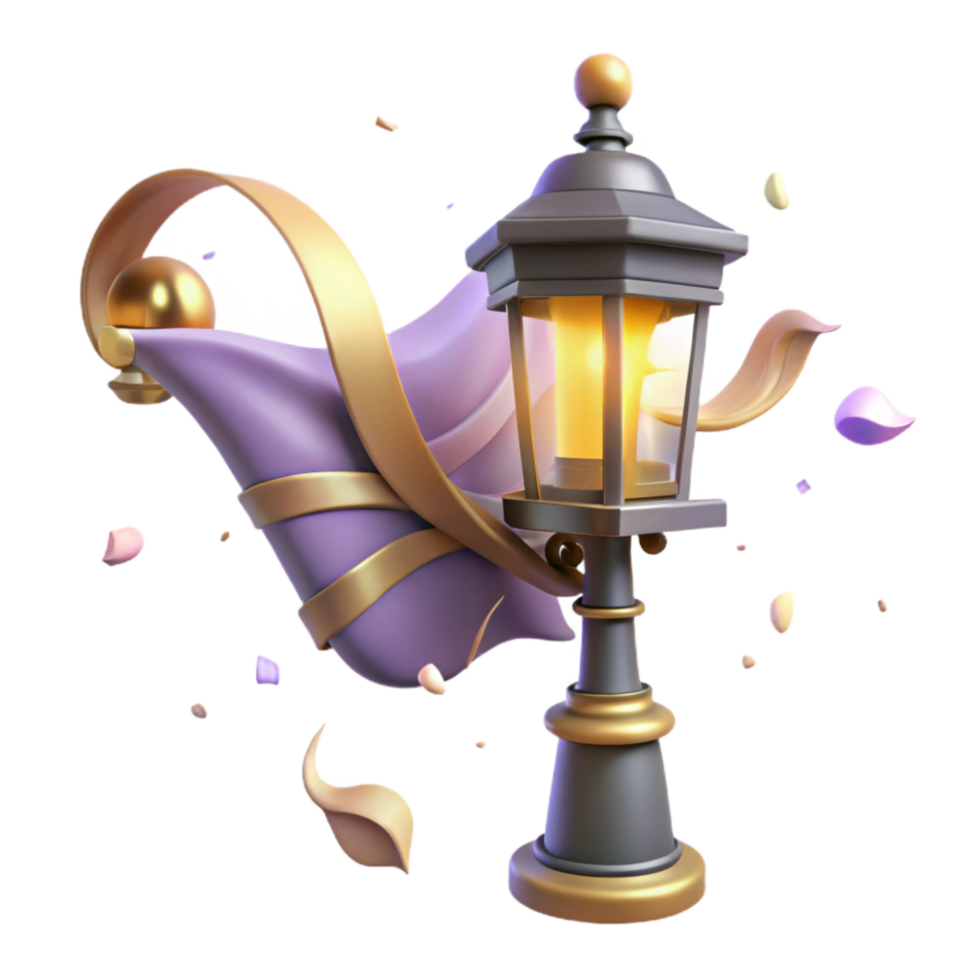impressive minimalist Street Lamp Swaying in Whispering Winds Cutout detailed png