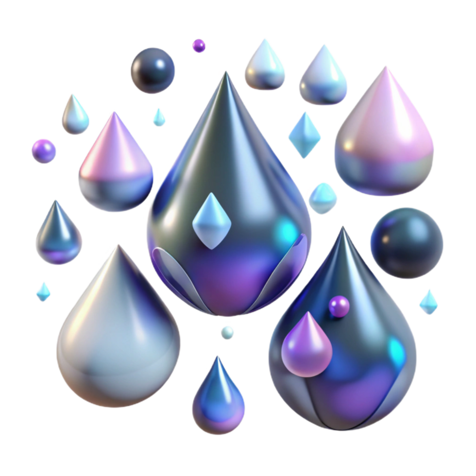vibrant traditional Stylized Rain Drops Pattern Isolated detailed png