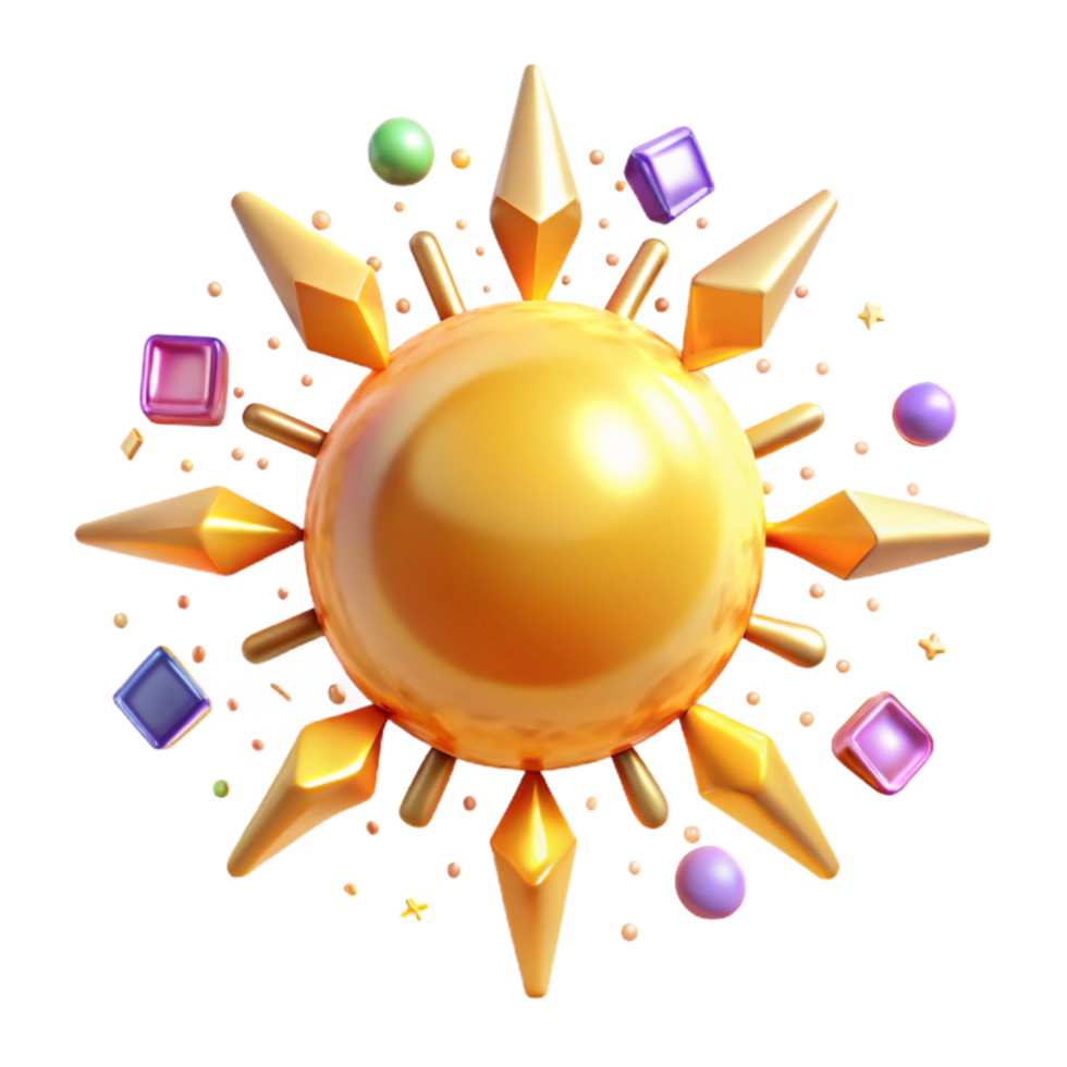 impressive vintage Sun Cutout with Bright Rays premium png