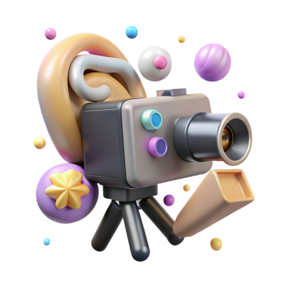 serene minimalist Camera Recording Light on Transparent Cutout high resolution png