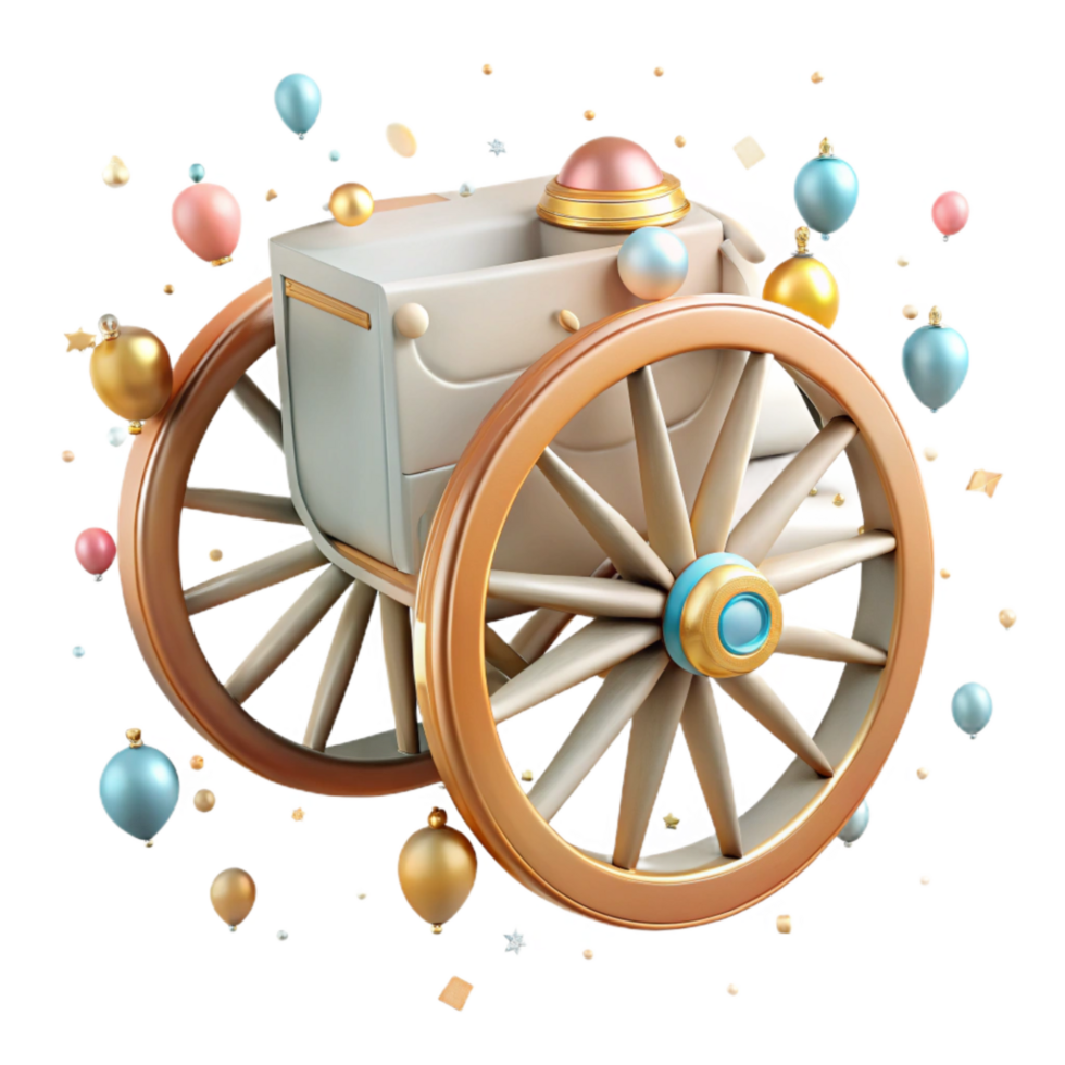 magnificent contemporary Vintage Carriage Wheel Side View Cutout Element detailed png