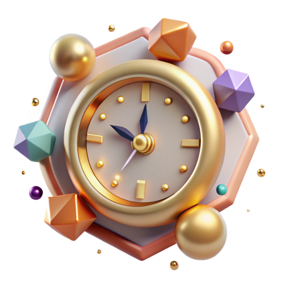 elegant minimalist Vintage Clock Face Isolated on Transparent Background high resolution png