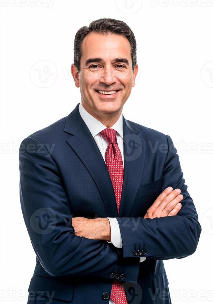 Business Professionals in Formal Suits with Arms Crosse photo