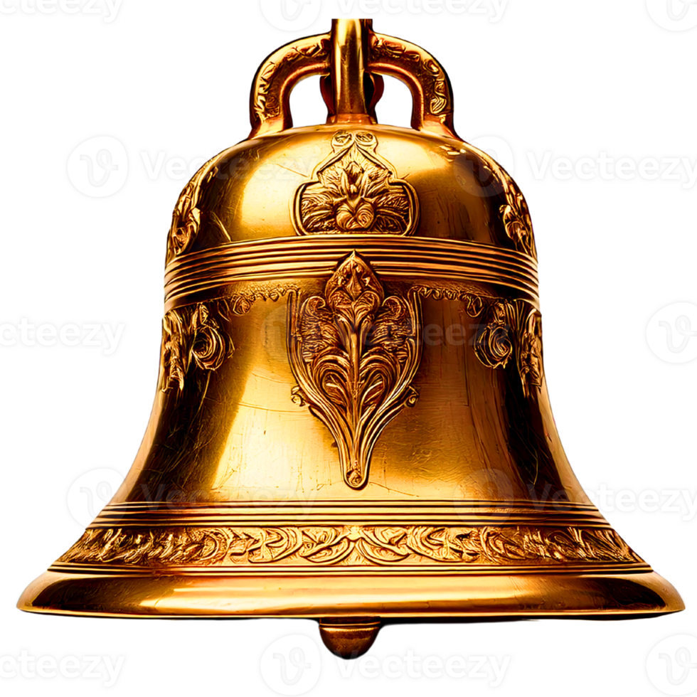 Golden Liberty Bell symbolizing American Independence Day celebrations. png