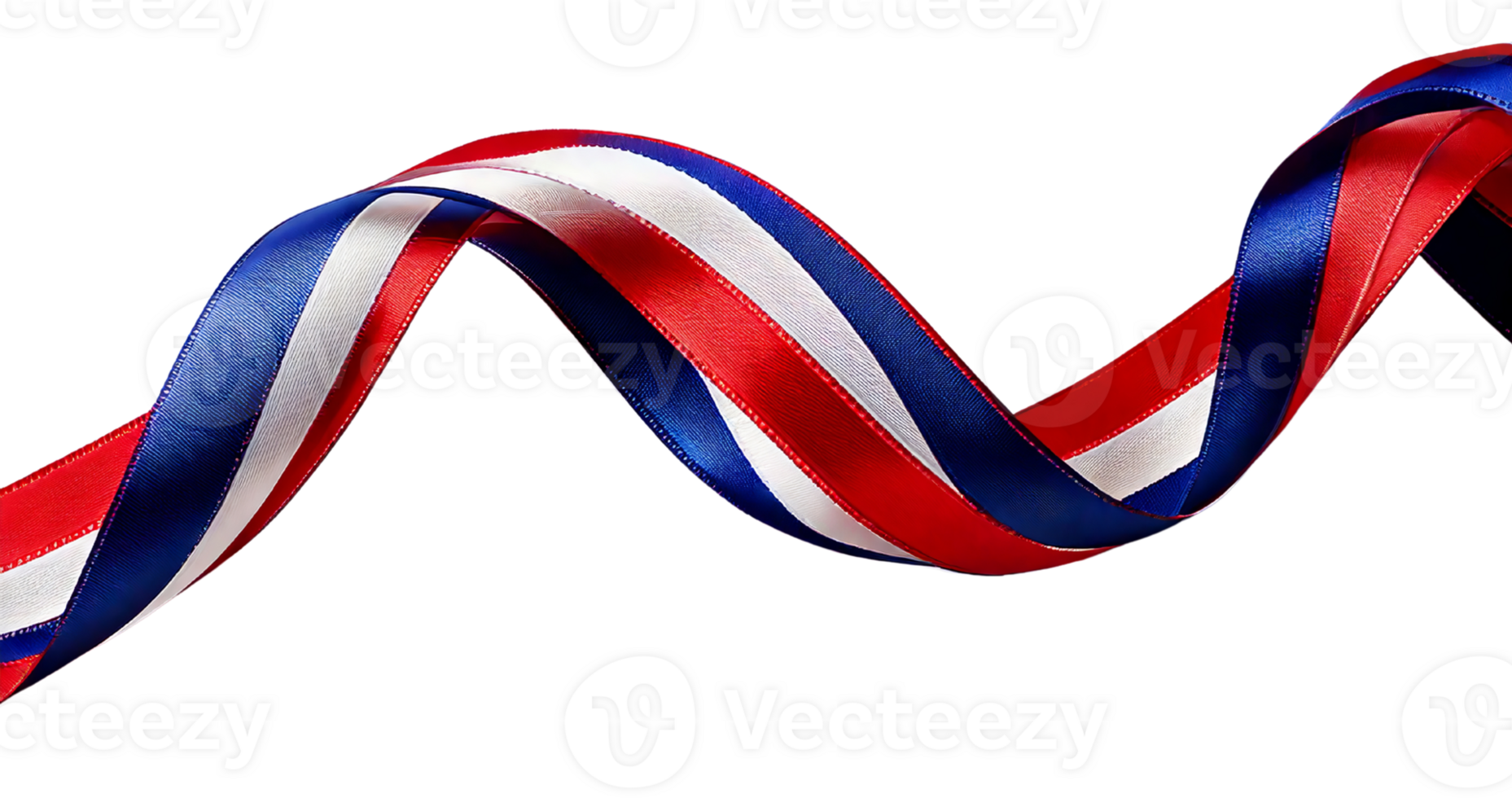 Red, White, and Blue Ribbon Waving in Celebration of Independence Day png