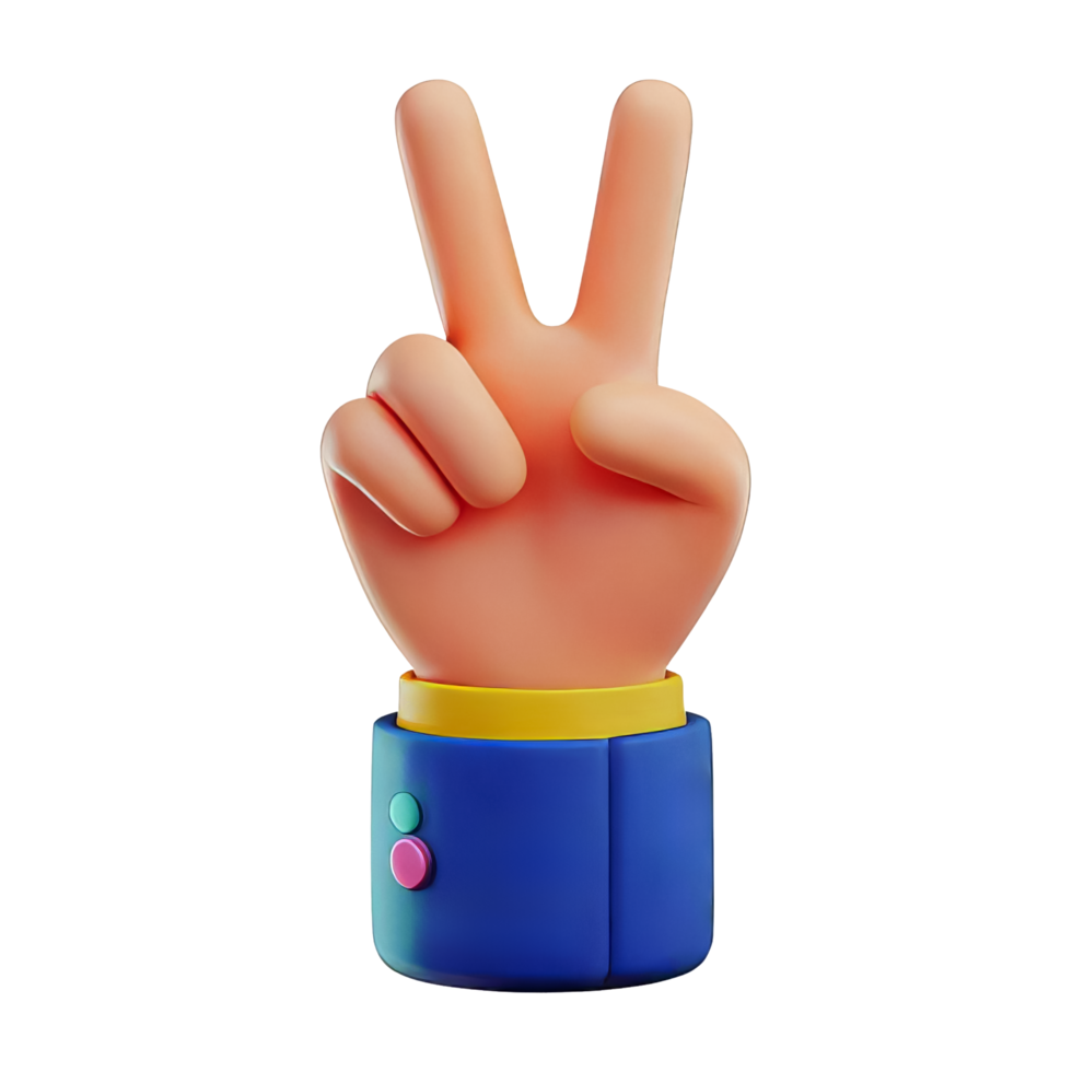 Colorful Hand Gesture Symbolizing Peace and Positivity png