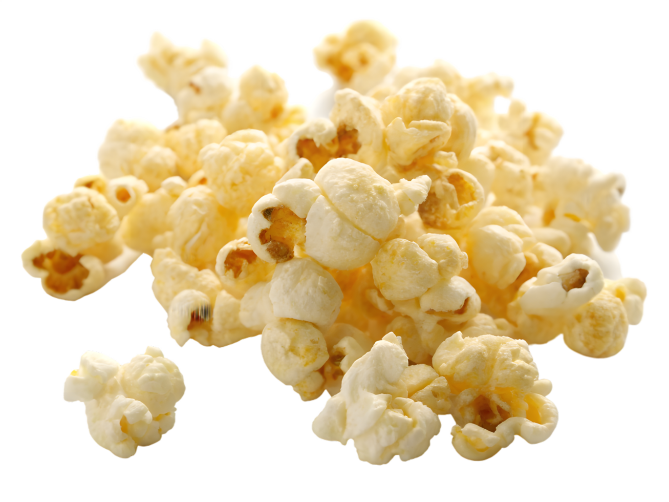 Close-up of a delicious pile of popcorn png