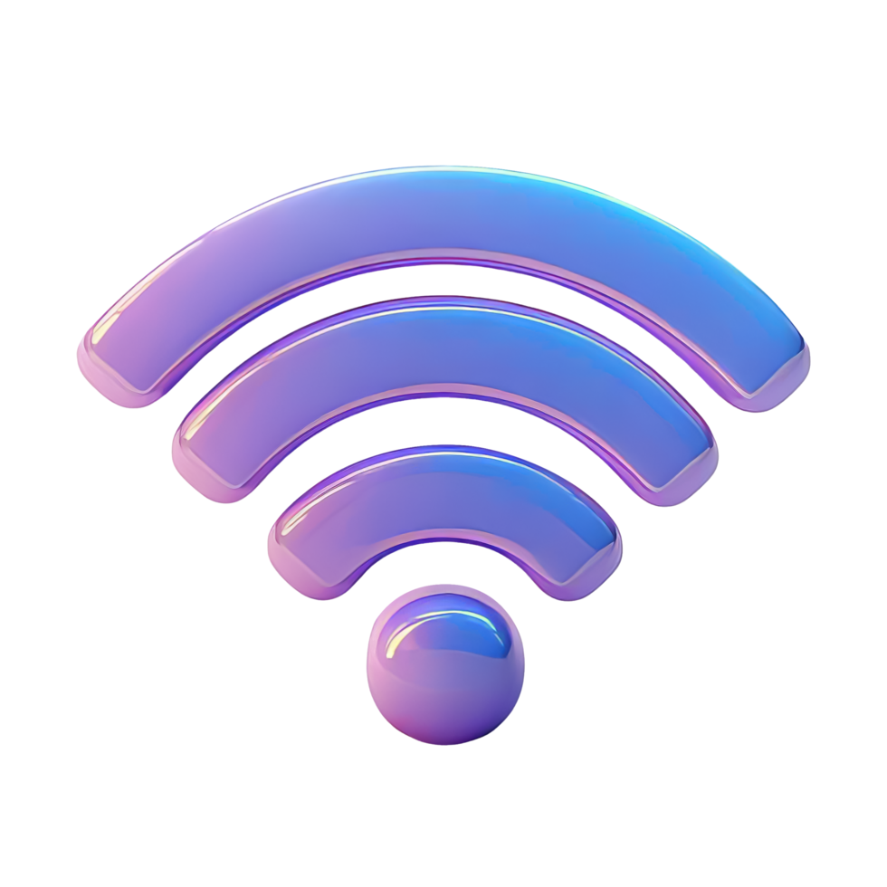Glossy Wireless Signal Icon with Vibrant Colors png