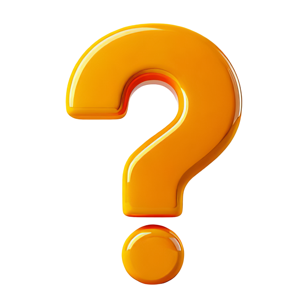 Bright Yellow Question Mark Symbol Isolated on White png