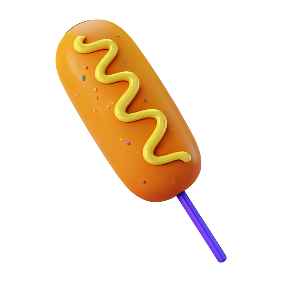 Colorful Orange Dessert on Stick with Yellow Topping png