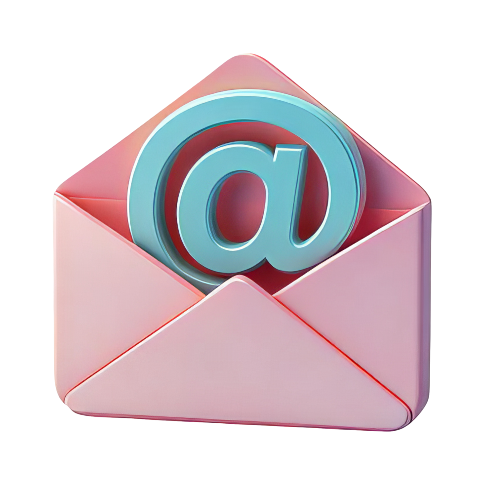 Email Icon Inside Open Envelope on Colorful Background png