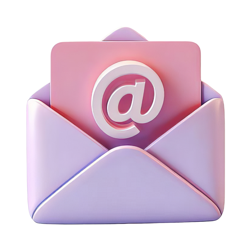 Colorful Email Envelope with Symbol Design Concept png