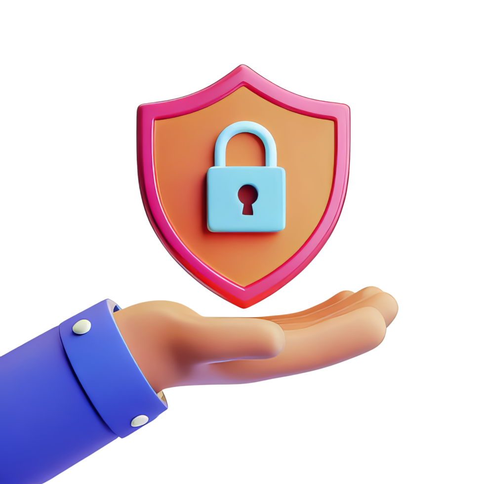 Secure Digital Protection Concept with Shield Icon png