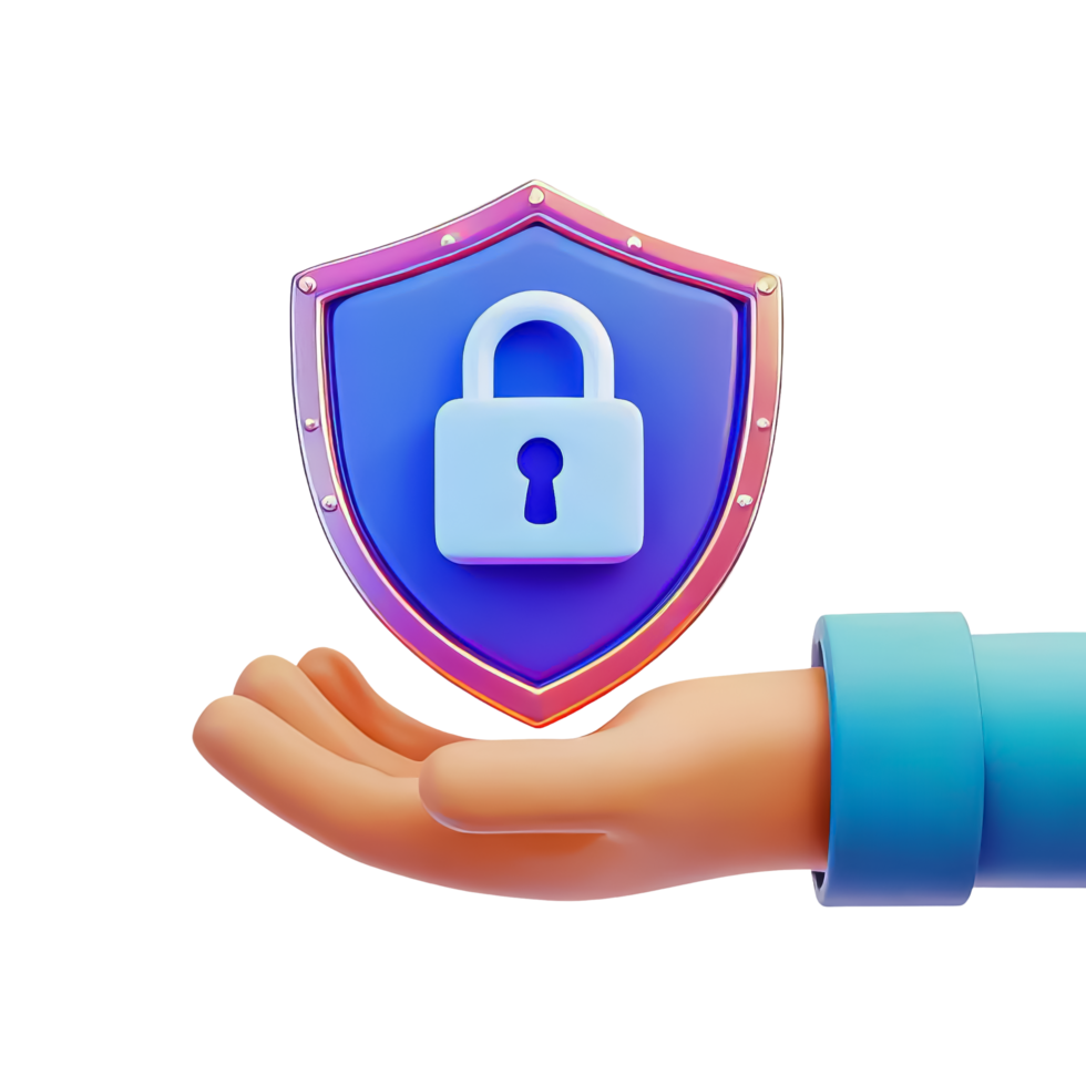 Hand Holding Shield Symbolizing Digital Security png