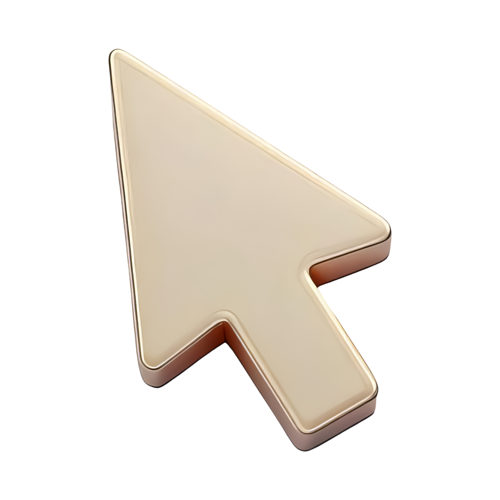 Glossy Arrow Cursor Icon for Digital Interface Design png