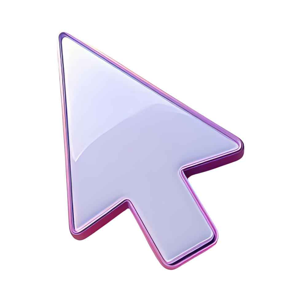 Glossy Arrow Cursor Icon for Digital Interface Use png