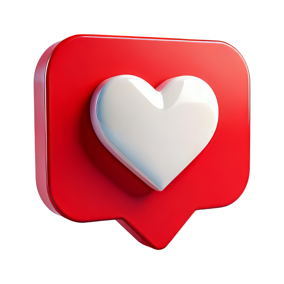 Red Heart Icon Symbolizing Love and Connection Online png