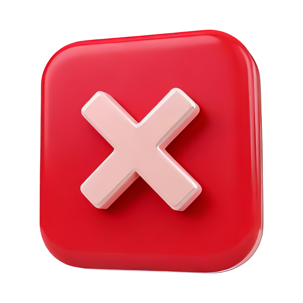 Red Button with Cross Symbol on Smooth Surface png