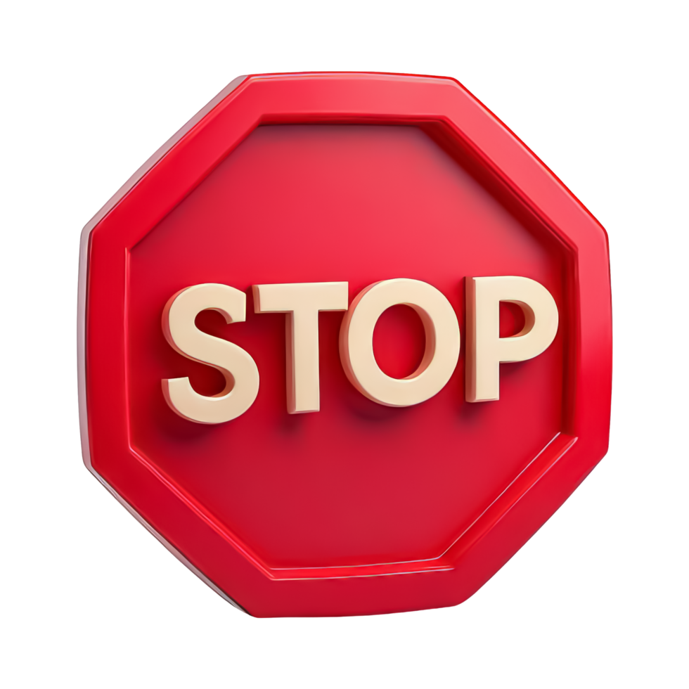 Bold Red Stop Sign Icon on White Background png