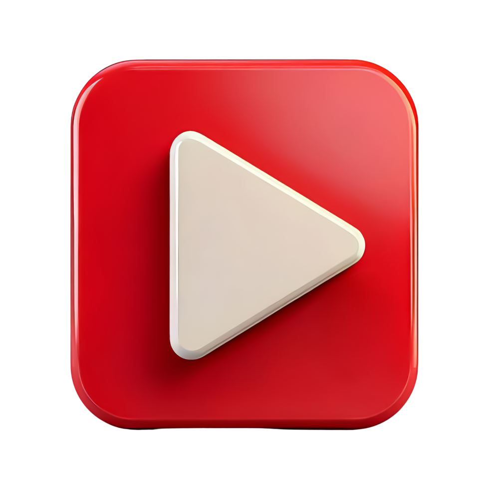 Red Play Button Icon for Streaming Platform png