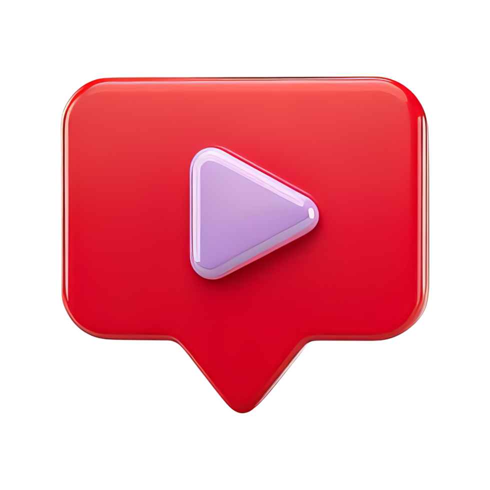 Red Notification Icon with Play Button Symbol png
