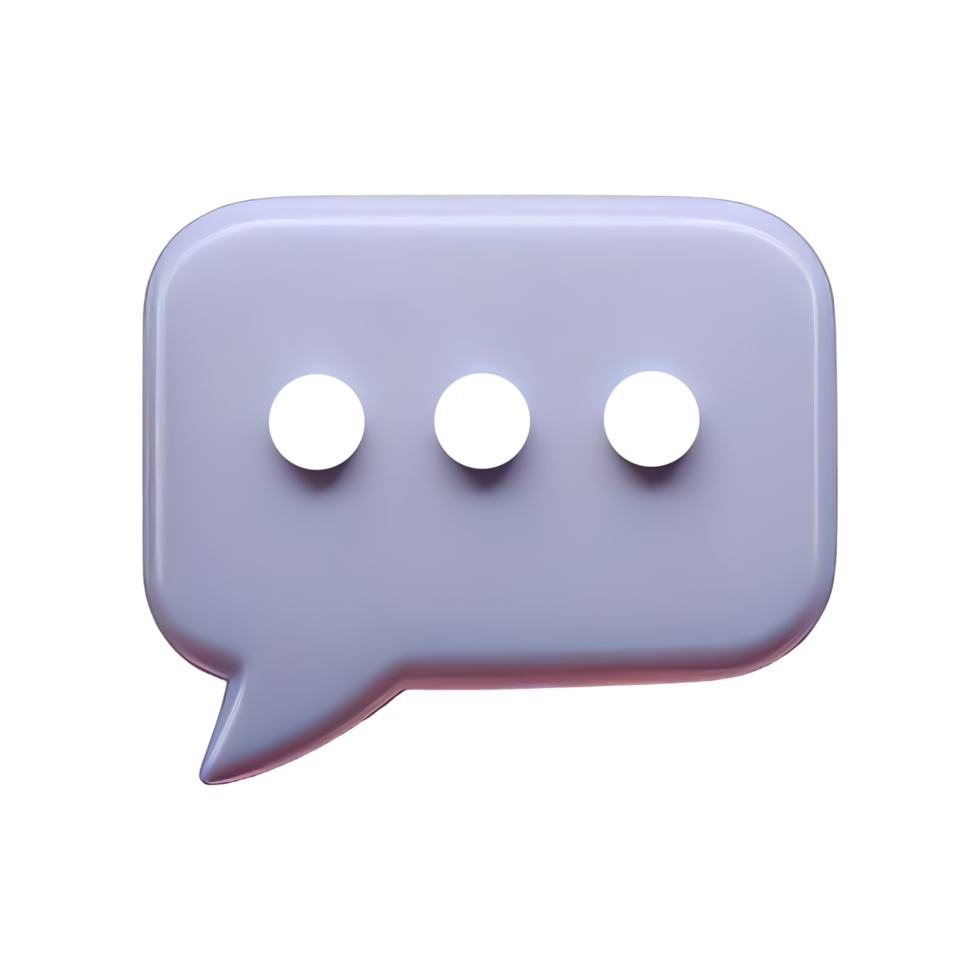 Light Purple Speech Bubble with Three Dots Icon png