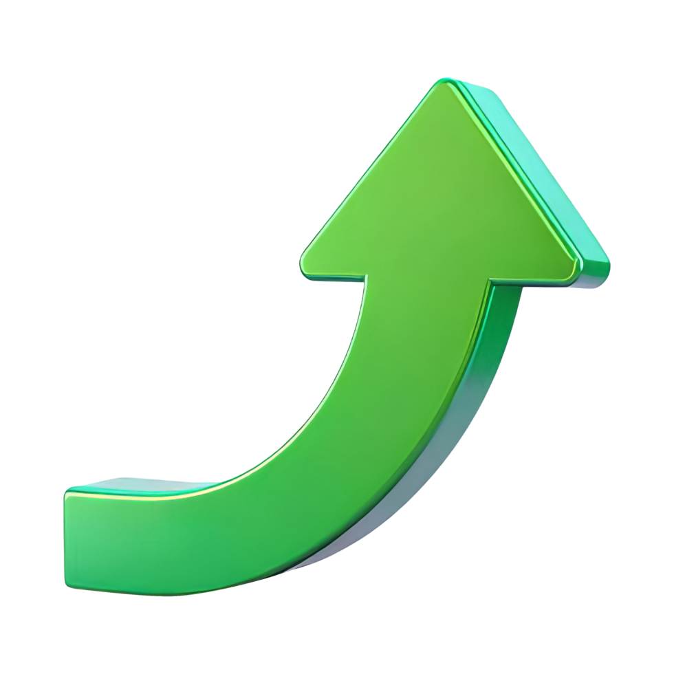 Vibrant Green Arrow Symbolizing Growth and Progress png