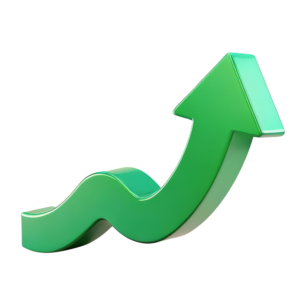 Green Arrow Symbolizing Growth and Progress png