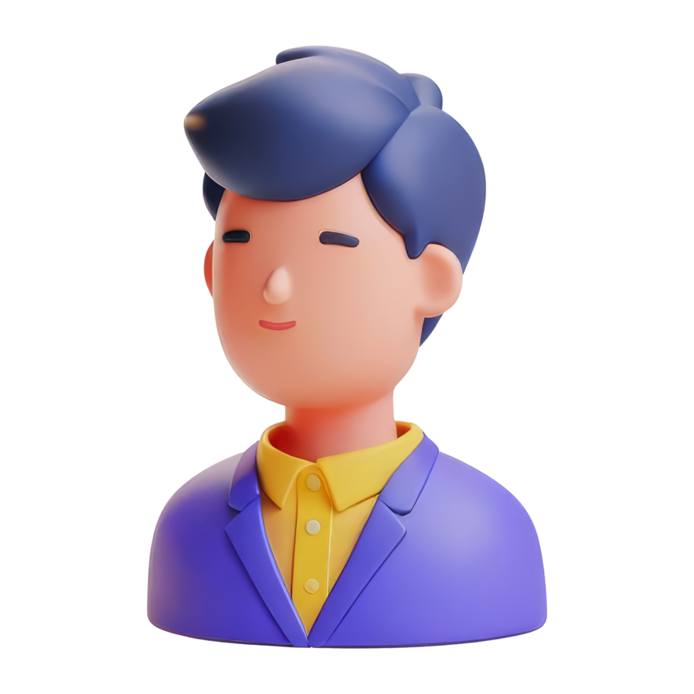 Cartoon Character Man with Casual Attire and Smile png