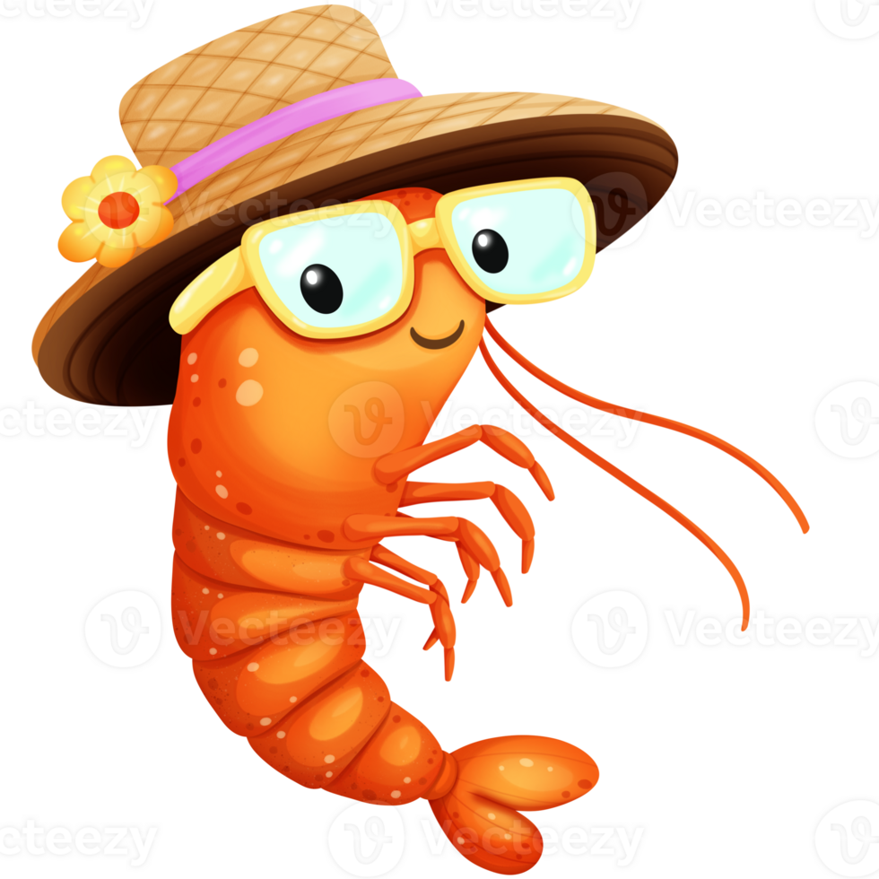 Character shrimp cartoon png