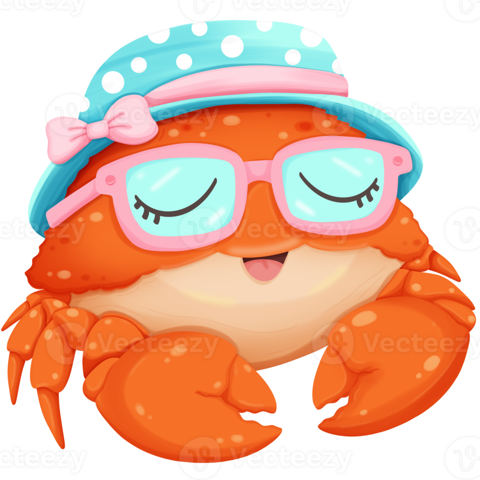 Relax crab cartoon png