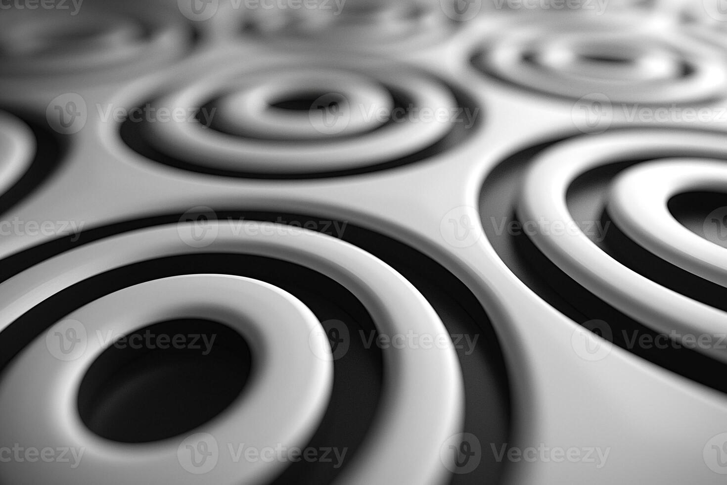 Abstract close-up image of circular patterns in black and white, creating a modern and dynamic visual effect. photo
