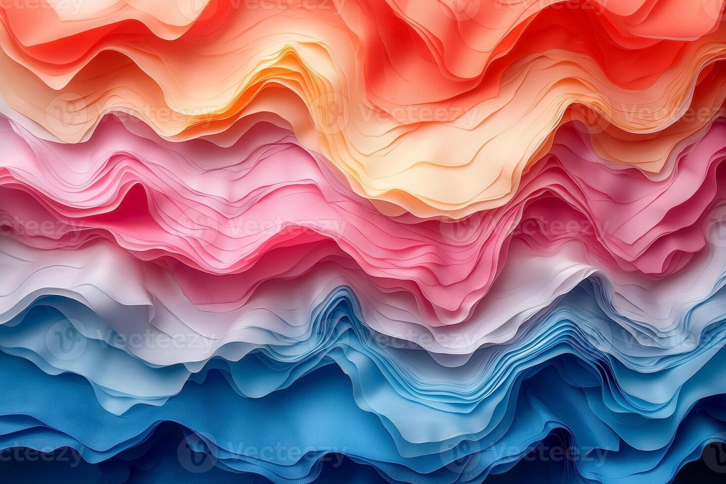 Colorful layers of textured paper create a stunning abstract background in vibrant tones of red, pink, orange, and blue. photo