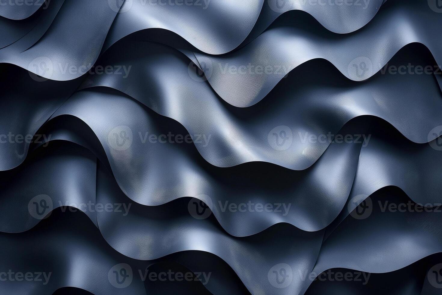 Close-up of elegant navy blue wavy fabric creating a dynamic texture, perfect for fashion or design concepts. photo