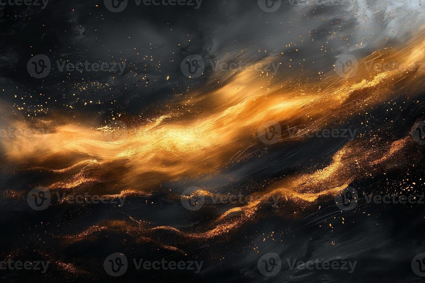 A mesmerizing abstract image showcasing golden swirls against a dark background, evoking a sense of wonder and depth. photo
