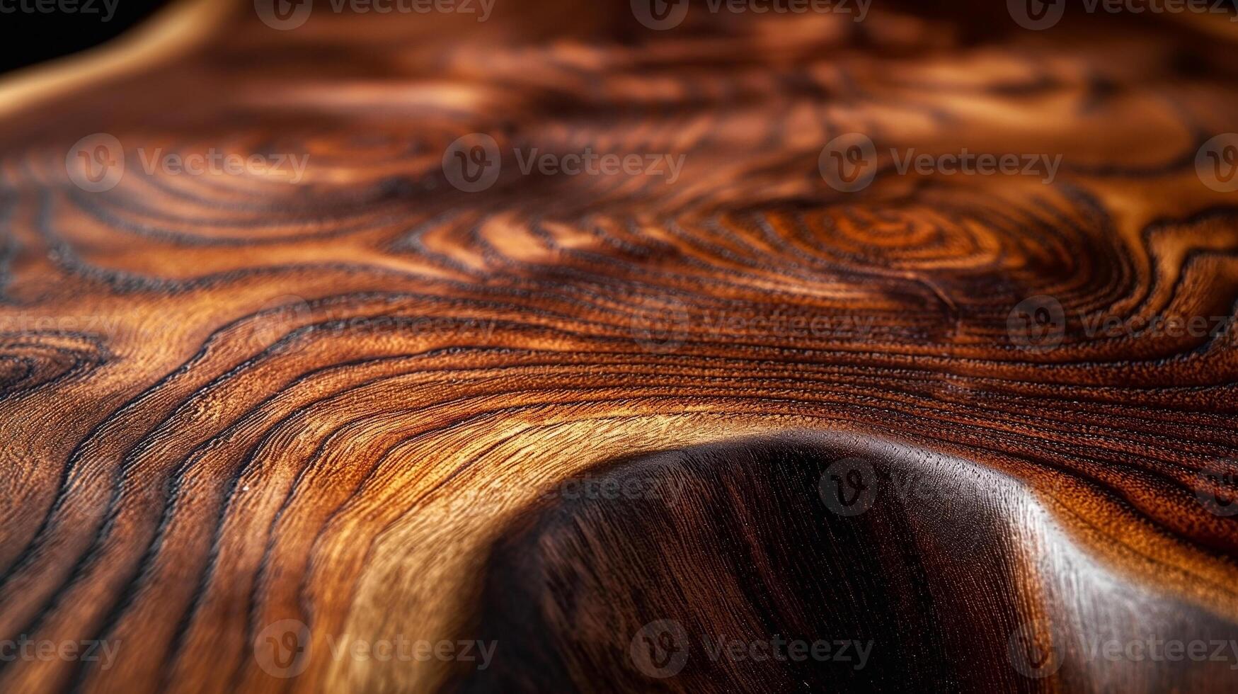 Close-up of a beautifully crafted wooden surface showcasing rich textures and patterns. photo
