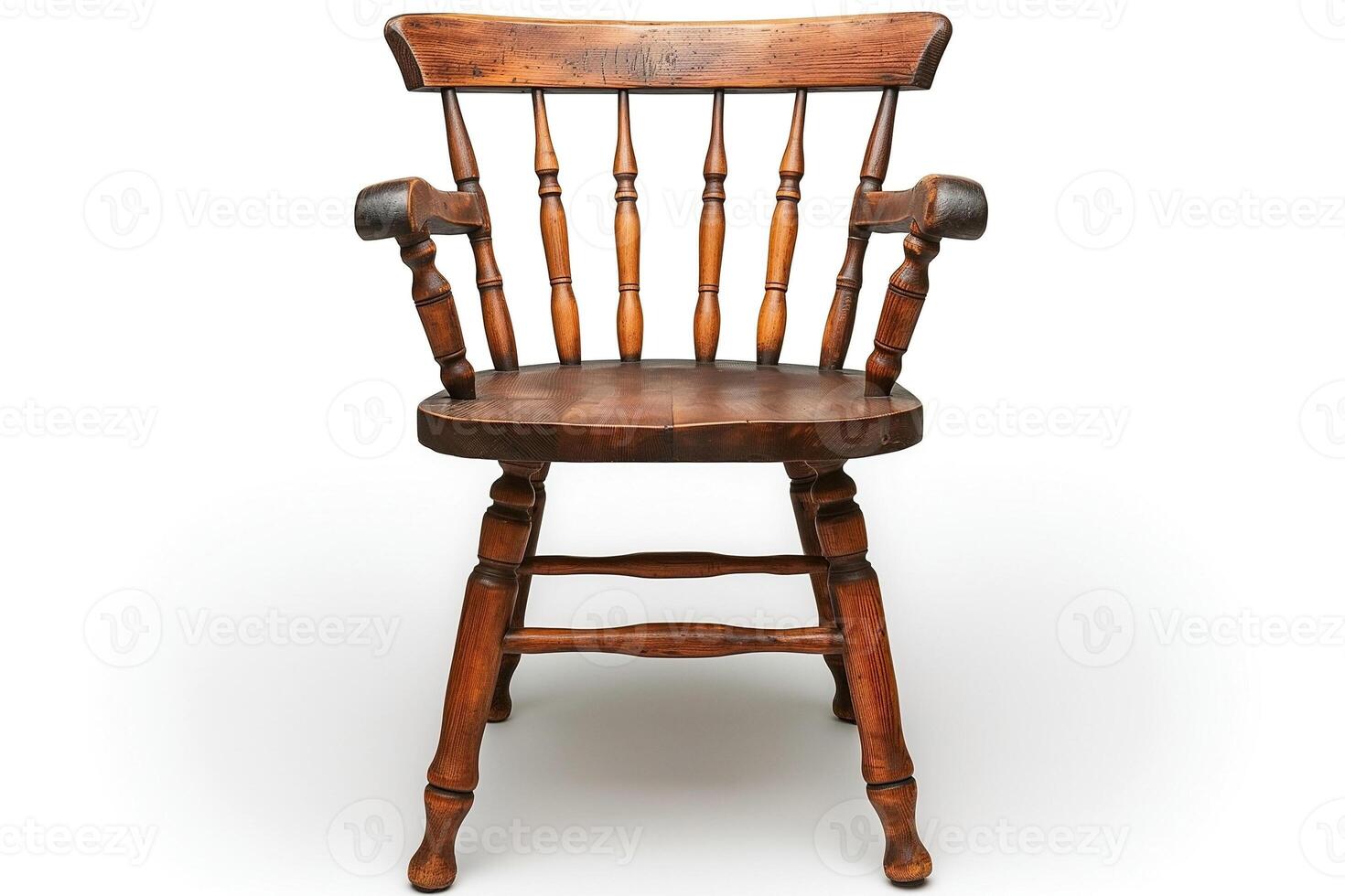 A classic wooden chair with a rustic finish, showcasing craftsmanship and timeless design. photo