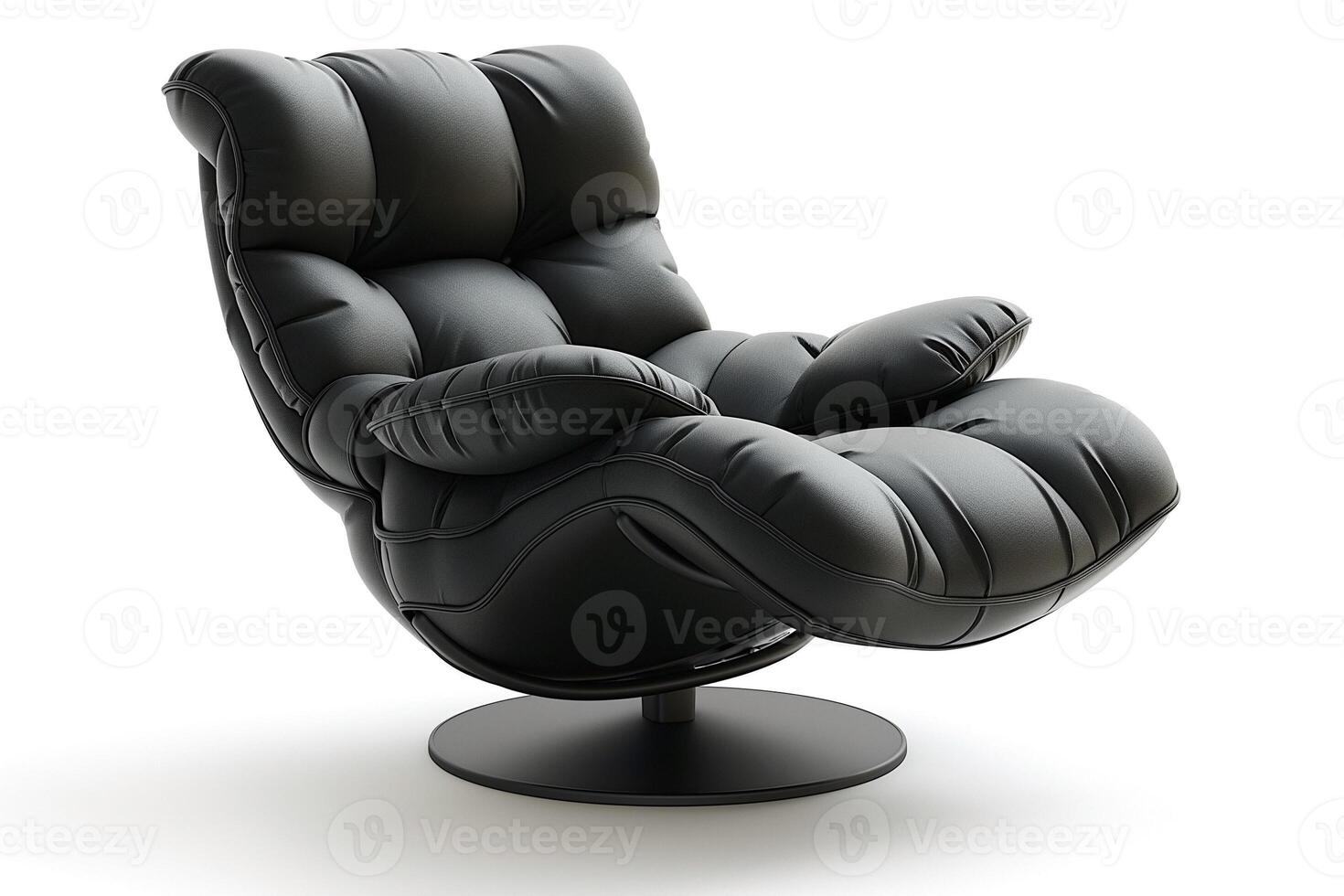 A sleek black recliner chair featuring a modern design, perfect for relaxation in any contemporary living space. photo