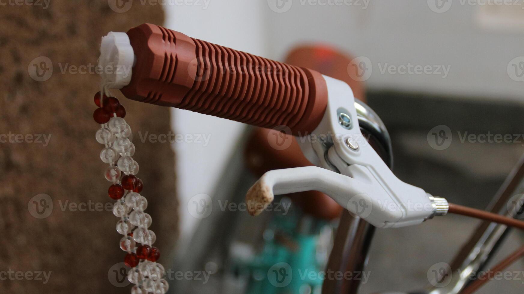 Girls bicycle handlebars and bell photo