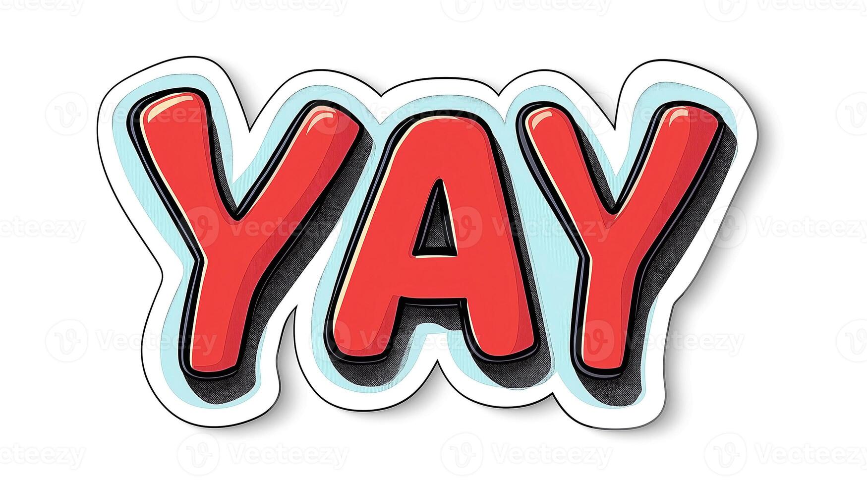 A cheerful and bold 'YAY' graphic in vibrant red with a playful design, perfect for celebrating joyous moments. photo