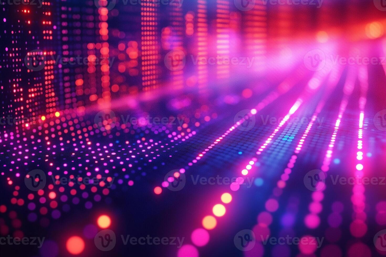 Abstract visual of vibrant, colorful digital lights creating a dynamic pattern. photo