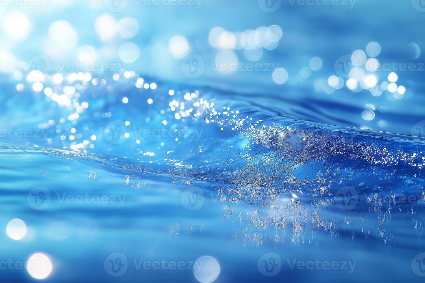 A serene close-up of shimmering blue water, capturing the beauty of nature's calming surface. photo