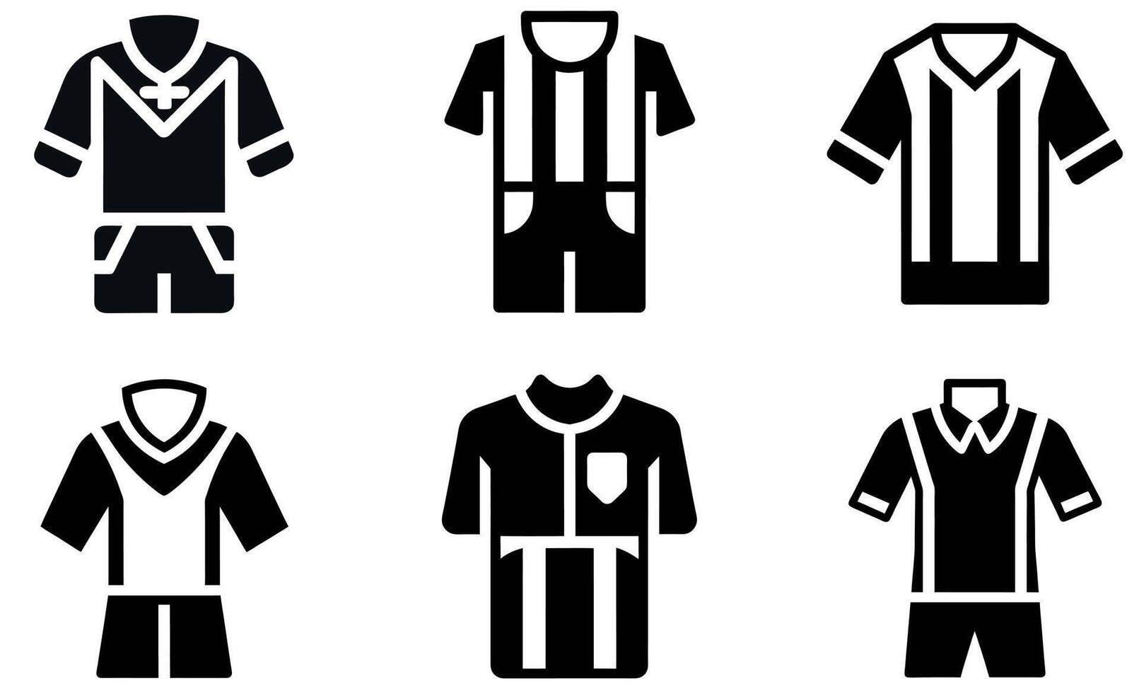Athletic Jersey and Shorts Icons design vector