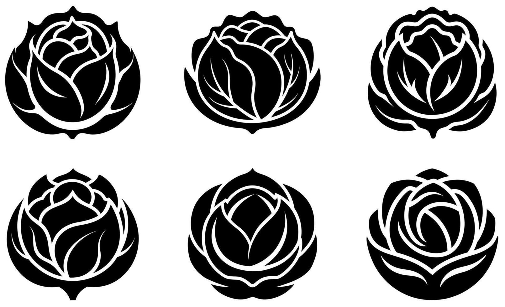 Cabbage Silhouettes icon design vector