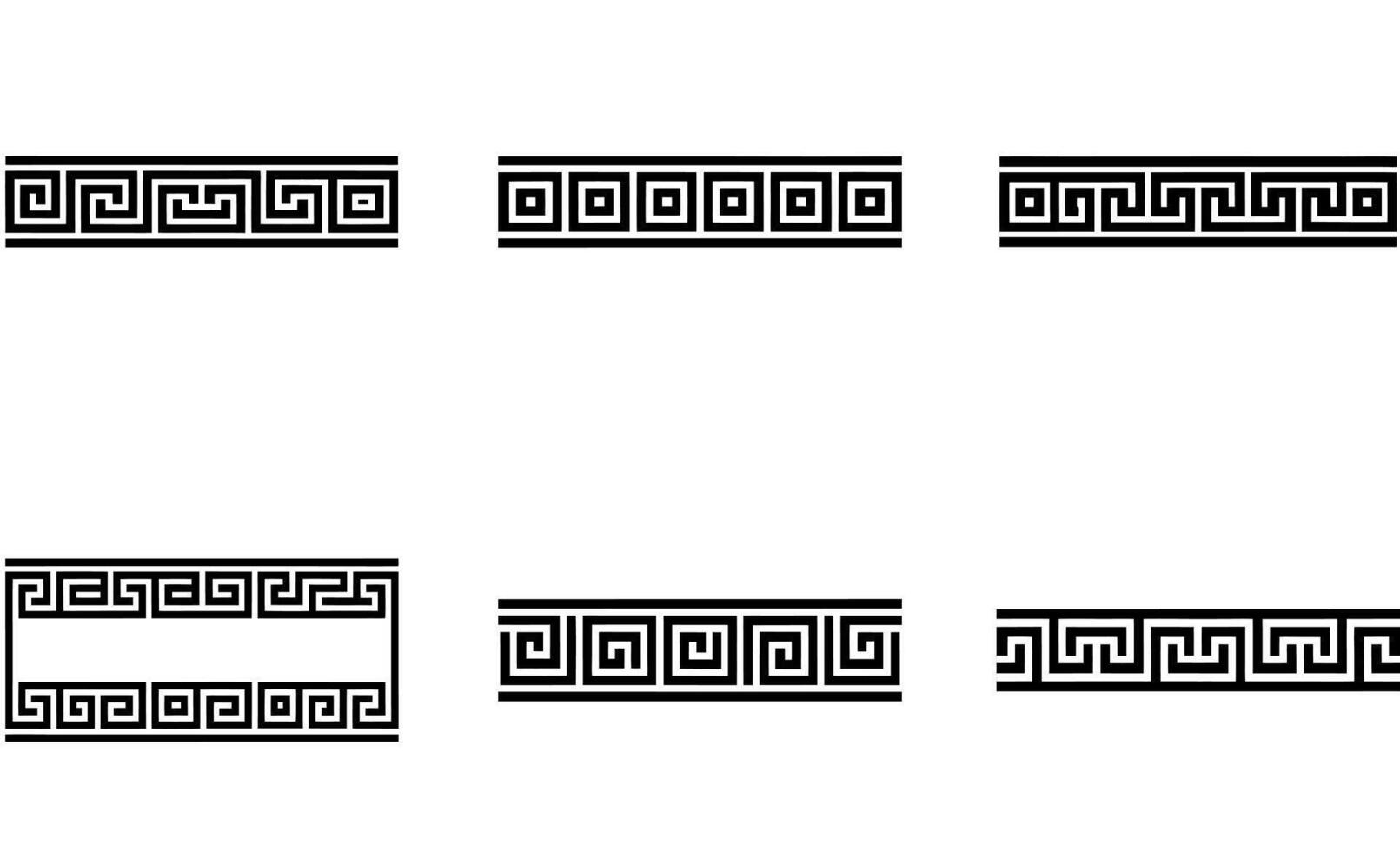 Greek Key Border Silhouettes vector