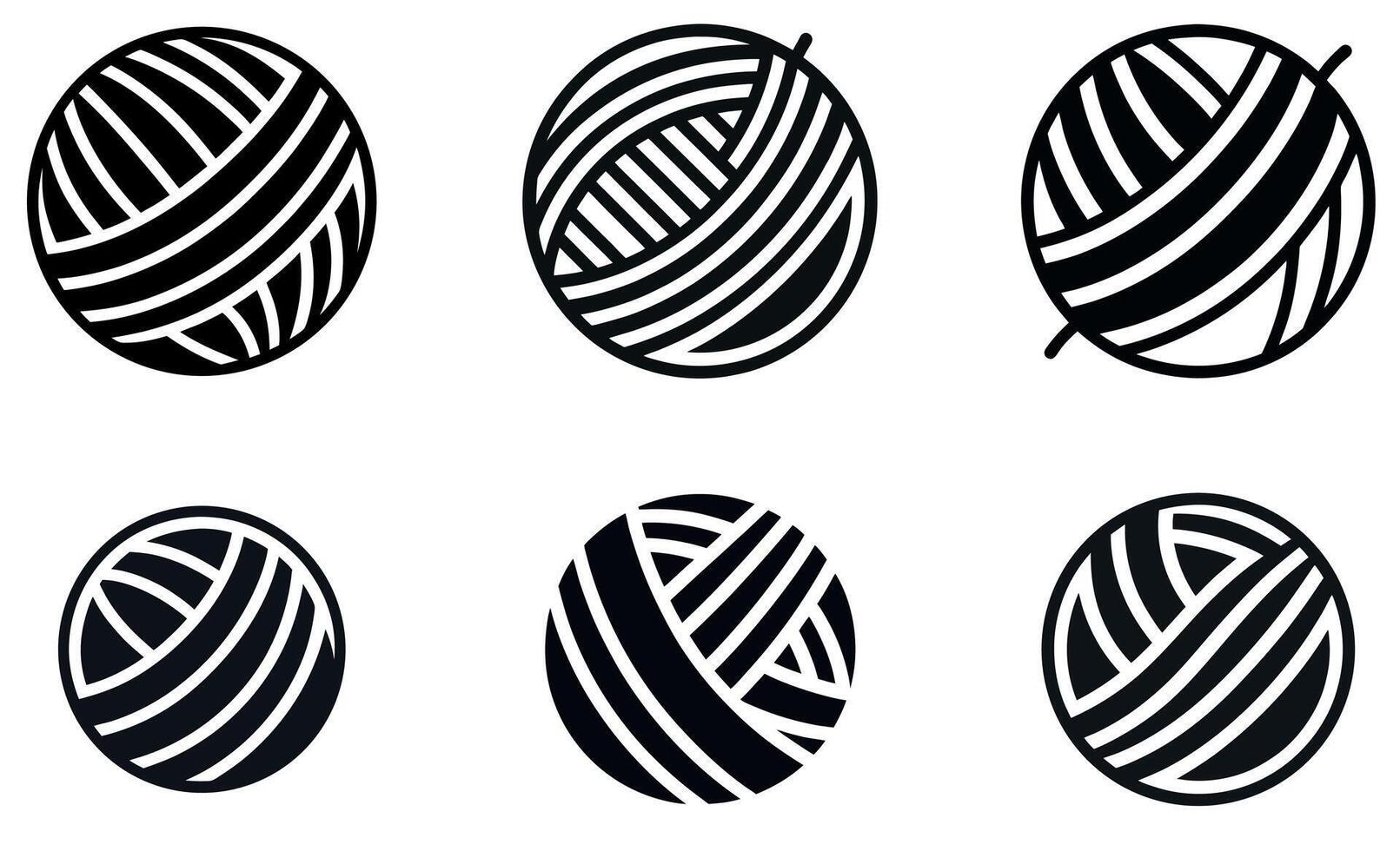 Yarn Ball Silhouettes Set design vector